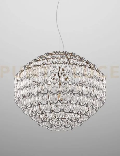 Giogali sospensione 85 cristallo argento e bronzo opaco 5 luci atta...