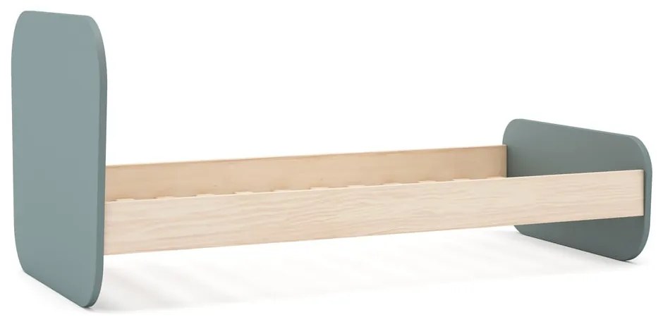 Letto da bambini verde polveroso con effetto pino con rete inclusa 90x190 cm Esteban – Marckeric