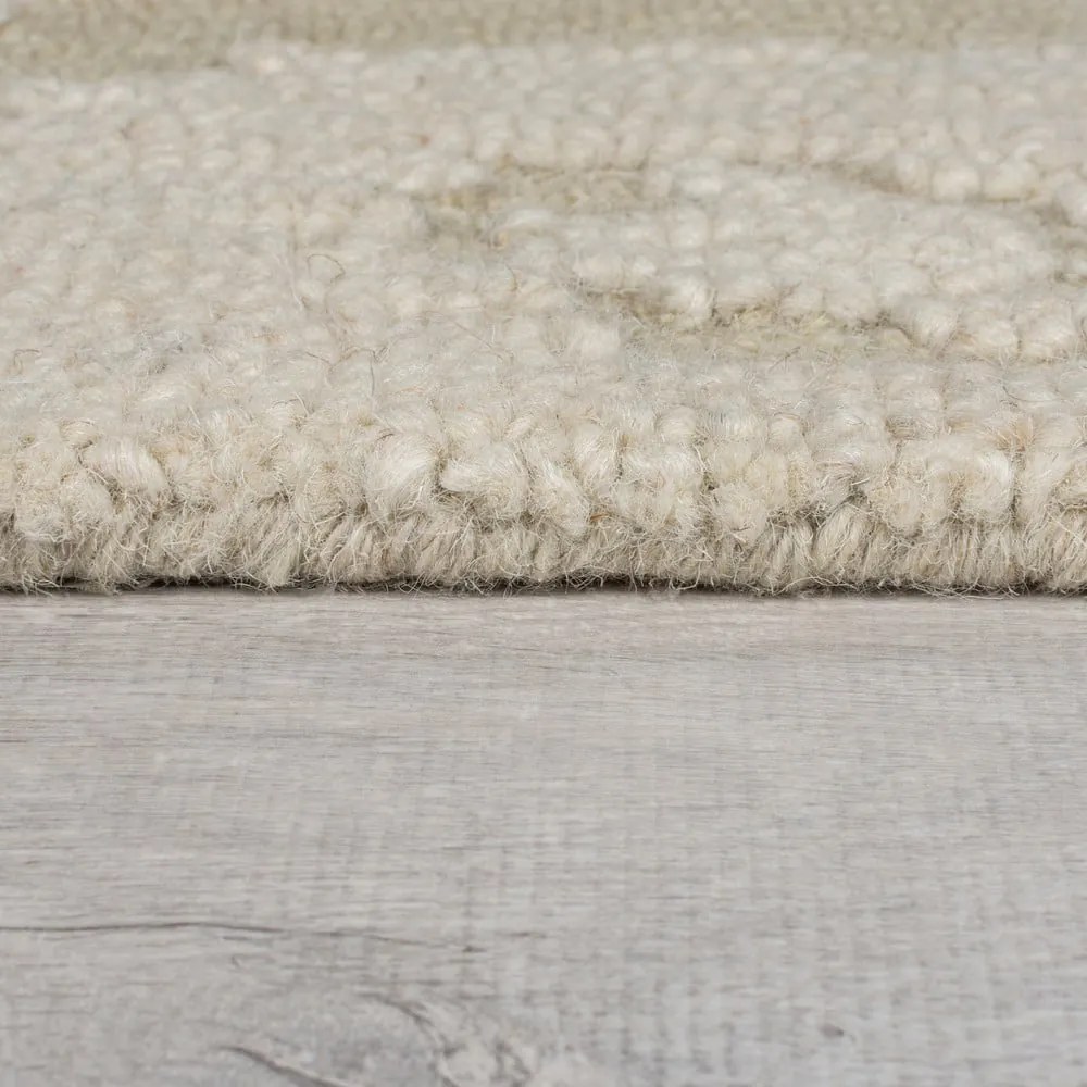 Tappeto beige in lana tessuto a mano 200x290 cm Dion Ikat – Flair Rugs