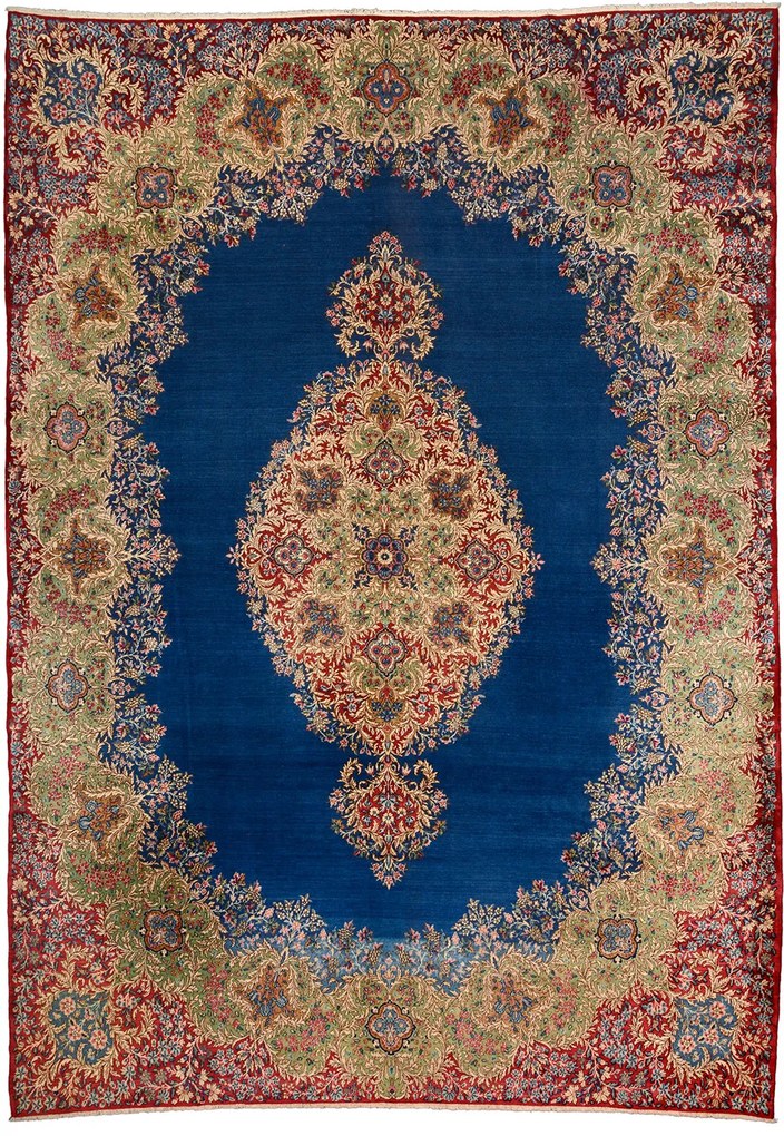 Kerman Tappeto 290x410 Beige (Iran) Annodato A Mano
