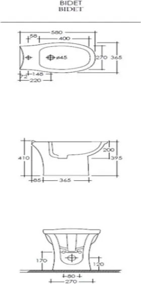 Bidet da terra Karla RAK Ceramics KABI00001