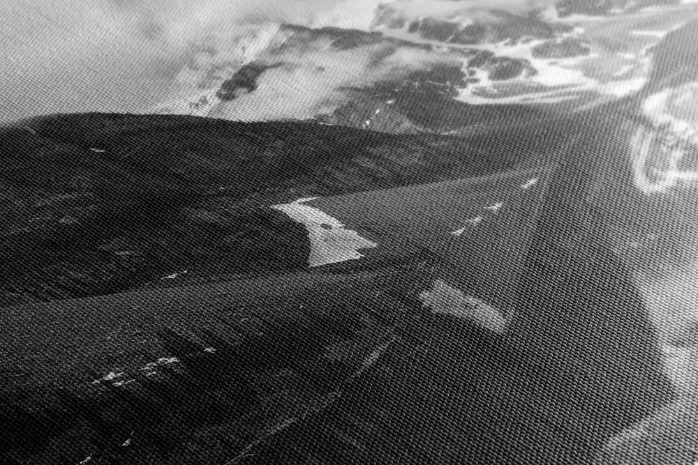Stampa su tela – Splendido paesaggio montano in bianco e nero