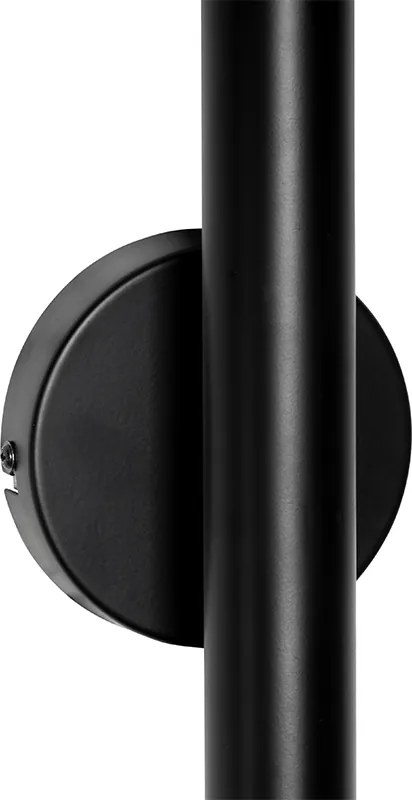 Applique da parete Art Déco nera 2 luci - Tubi