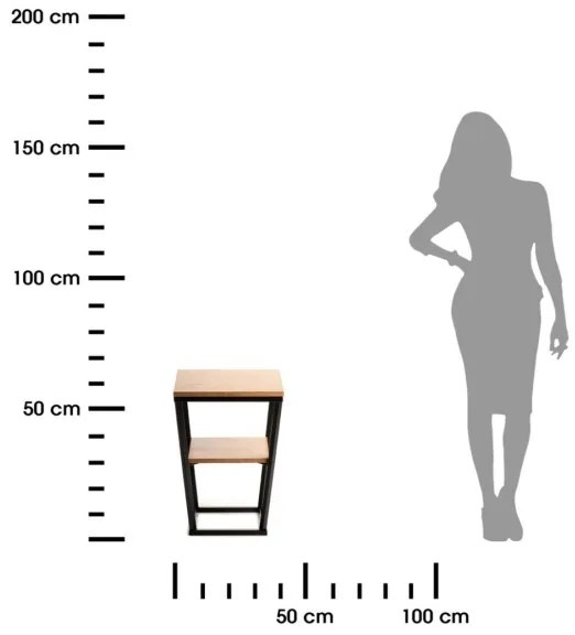Tavolino EXPAND 57x40 cm nero/marrone