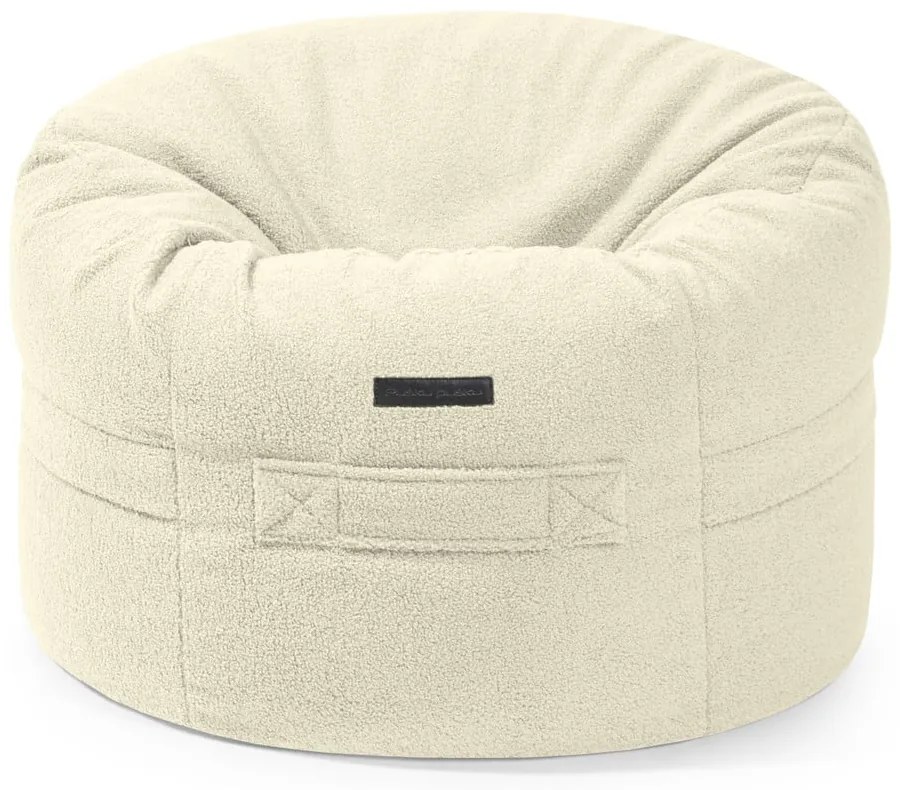 Pouf a sacco per bambini grigio chiaro con rivestimento in bouclé Roll 80 – SLOWDOWN