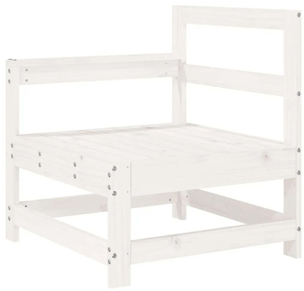 Set salotto da giardino 5 pz bianco in legno massello di pino