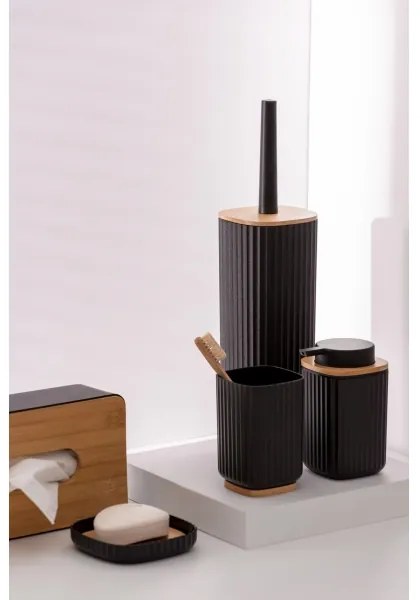 WENKO 25319100 - Scatola porta cosmetici ROTELLO 24x12,7 cm, nero/marrone