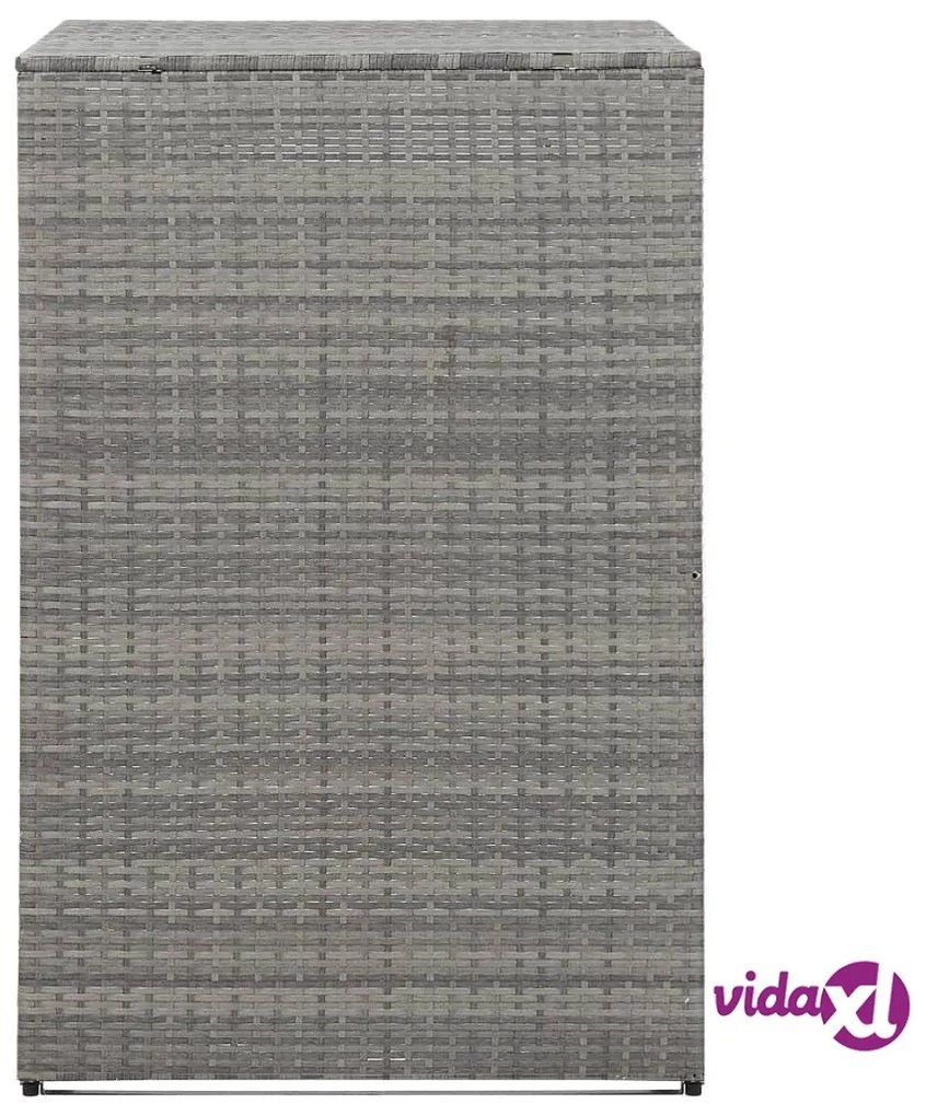 vidaXL Copribidone Singolo Spazzatua Antracite 76x78x120 cm Polyrattan