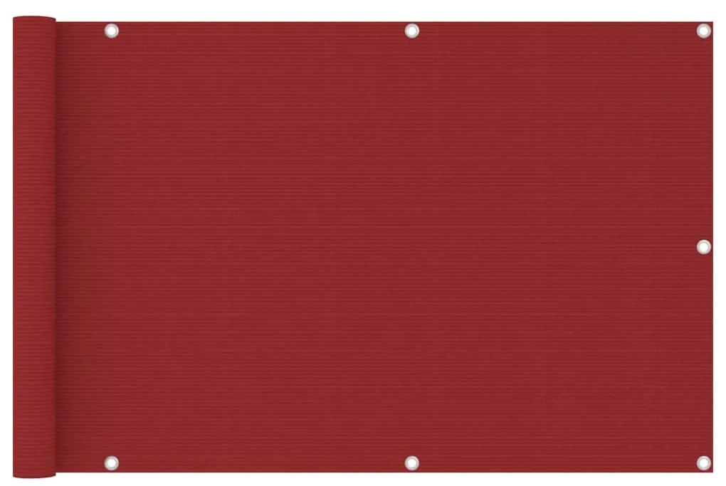 Paravento Da Balcone Rosso 90x400 Cm İn Hdpe /