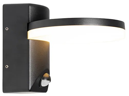 Lampada da parete per esterni nera con LED IP54 sensore di movimento - Esmee