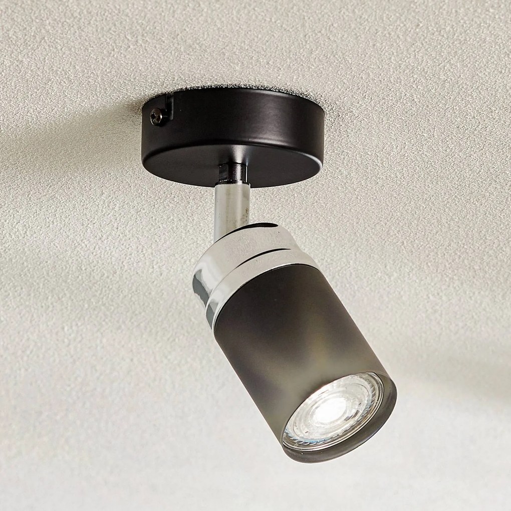 Luminex Faretto da soffitto Rondo nero/cromo, 1 luce