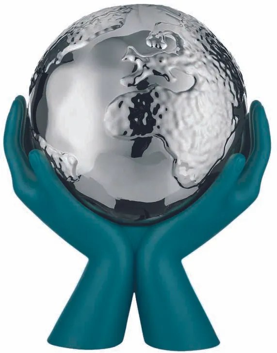 Bongelli preziosi statua moderna scultura mani mondo collezione Globe cm 9 x 10 OTTANIO ARGENTO