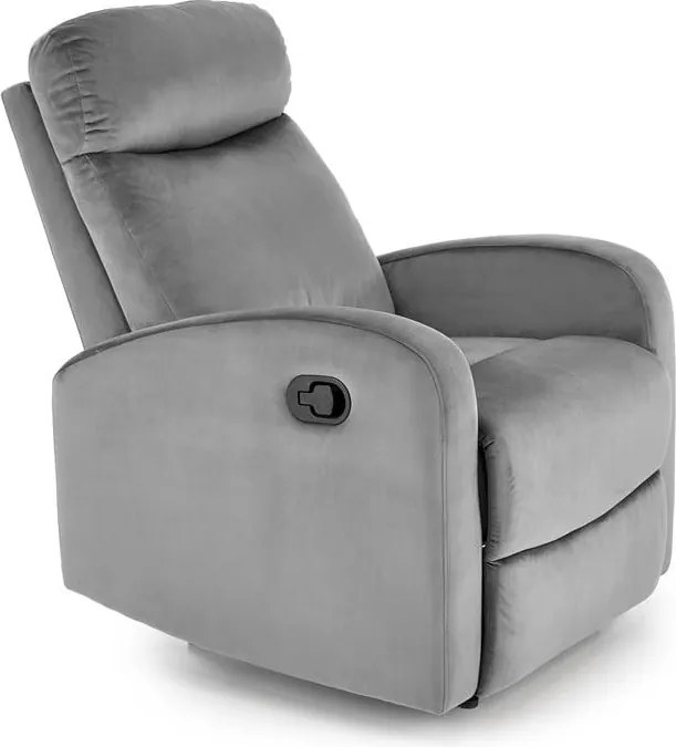 Poltrona reclinabile Wonder in velluto grigio - H98 cm