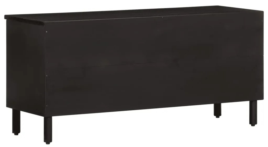 Mobile porta tv nero 100x33x46 cm in legno massello di mango