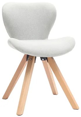 Sedia scandinava tessuto grigio gambe legno chiaro ANYA