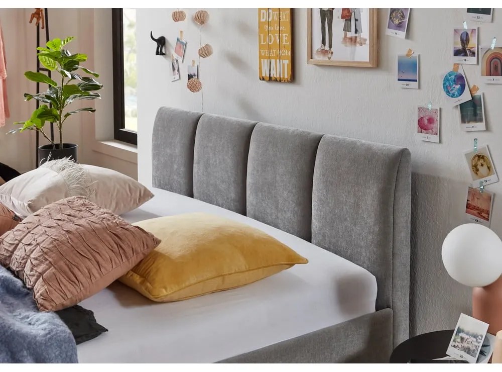 Letto matrimoniale imbottito grigio rete non inclusa 140x200 cm Joker – Meise Möbel