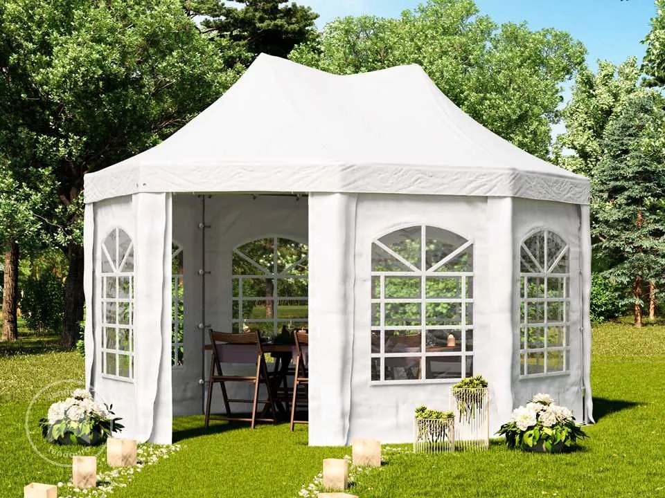 TOOLPORT Gazebo pagoda 3x4,1 m, telo in PVC, bianco - (1065)