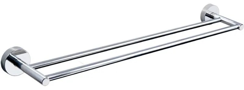 Kamalu - Portasciugamani doppia barra 60cm in acciaio inox lucido | MIRA-C