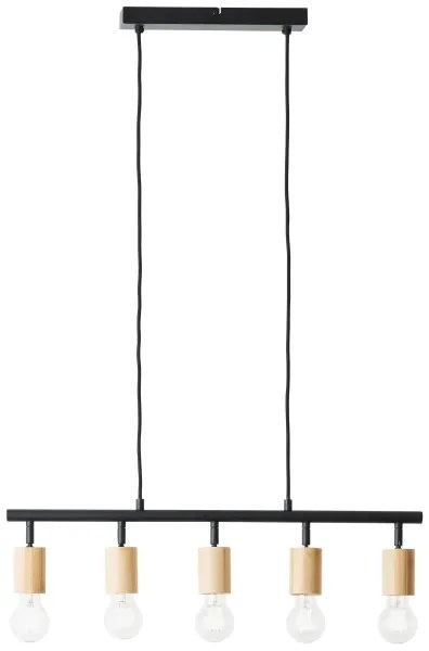 Brilliant - Lampadario a sospensione su cavo TIFFANY 5xE27/28W/230V nero/bambù