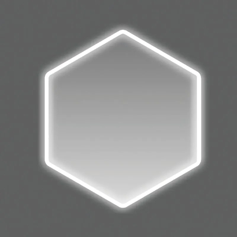 Specchio con illuminazione integrata bagno asimmetrico L 70 x H 70 x P 2.5 cm