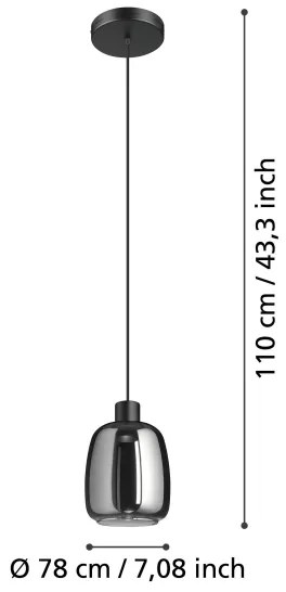 Eglo 901119 - LED RGBW Lampadario dimmerabile a sospensione con filo MOLOCHIO-Z LED/3,7W/230V nero