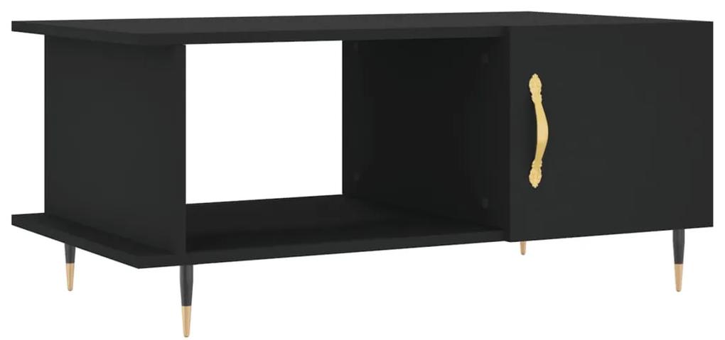 Tavolino da salotto nero 90x50x40 cm in legno multistrato