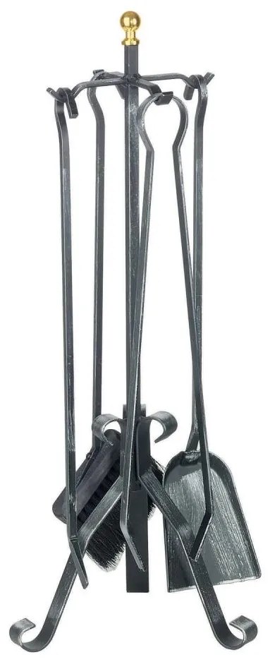 Strumenti forgiati per caminetti 5 pz antracite/patina