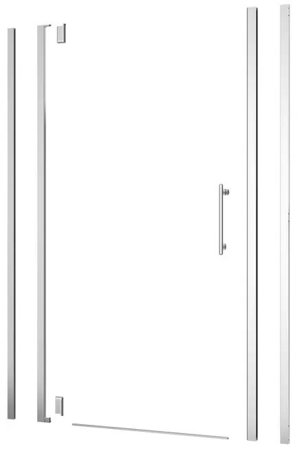 Kit di installazione telaio e ferramenta per doccia ad apertura girevole REMIX L 80-90 x H 195 x P 3.8 cm cromato lucido