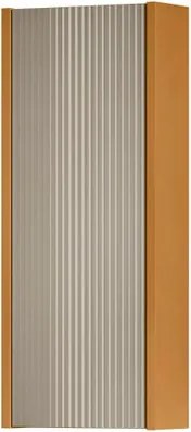 Pensile bagno Niwa cannettato laccato opaco senape con vetro sabbia, 1 anta P17 x L30 x H78.5 cm