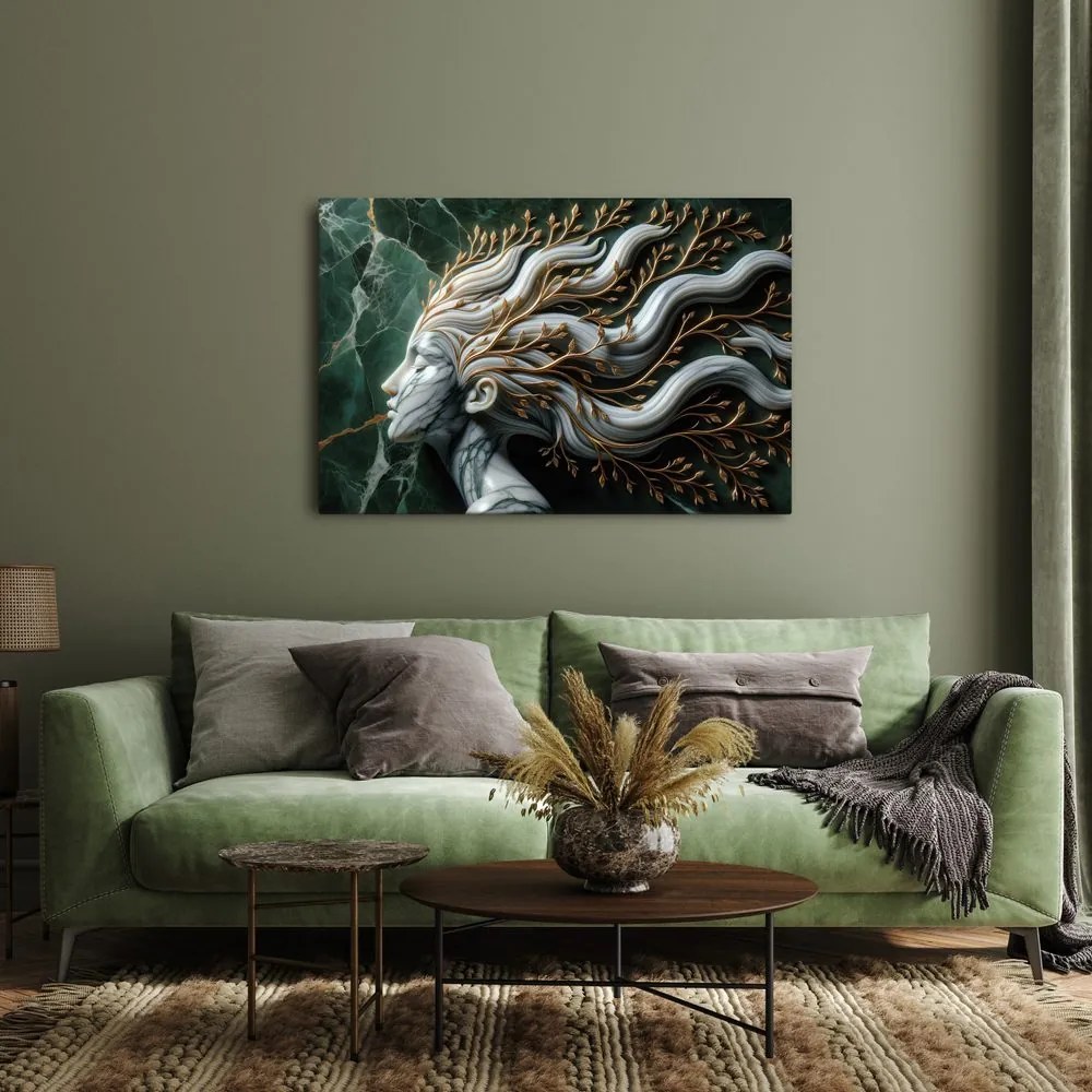 Quadro su tela – Dea della foresta con rami tra i capelli