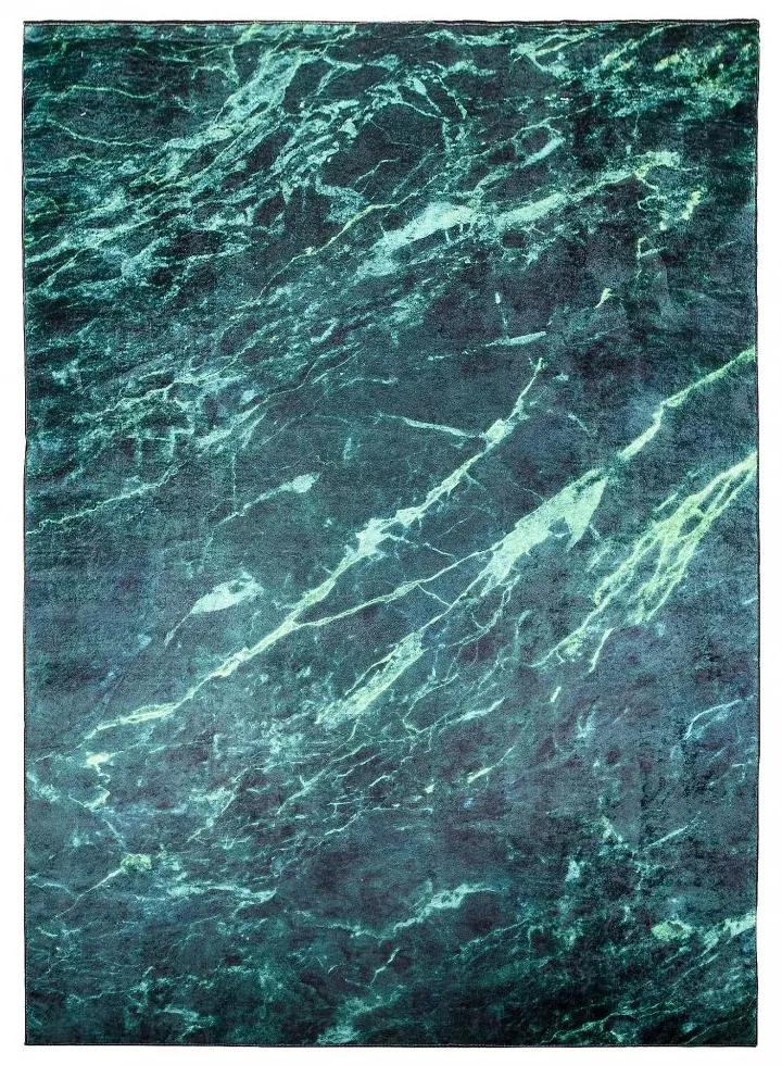 Tappeto moderno verde con motivo a marmo Larghezza: 80 cm | Lunghezza: 200 cm