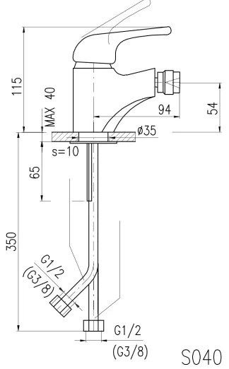 RAV Slezák SA044.0 - Miscelatore per bidet SAZAVA 11,5 cm cromo lucido