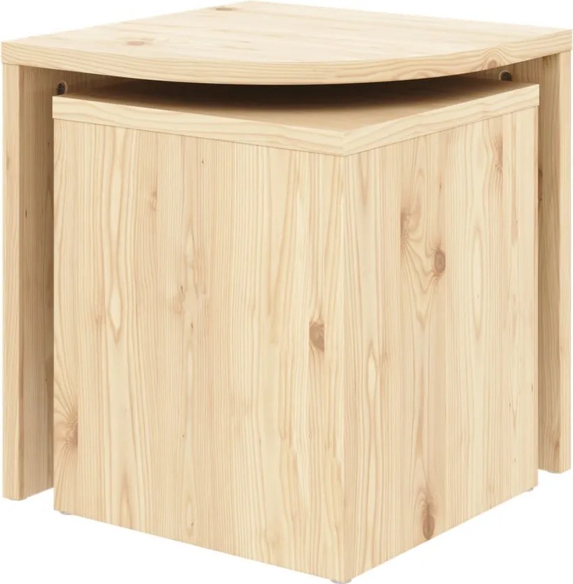 Set di tavolini da salotto di colore naturale in pino massiccio 2 pz Combine – Karup Design