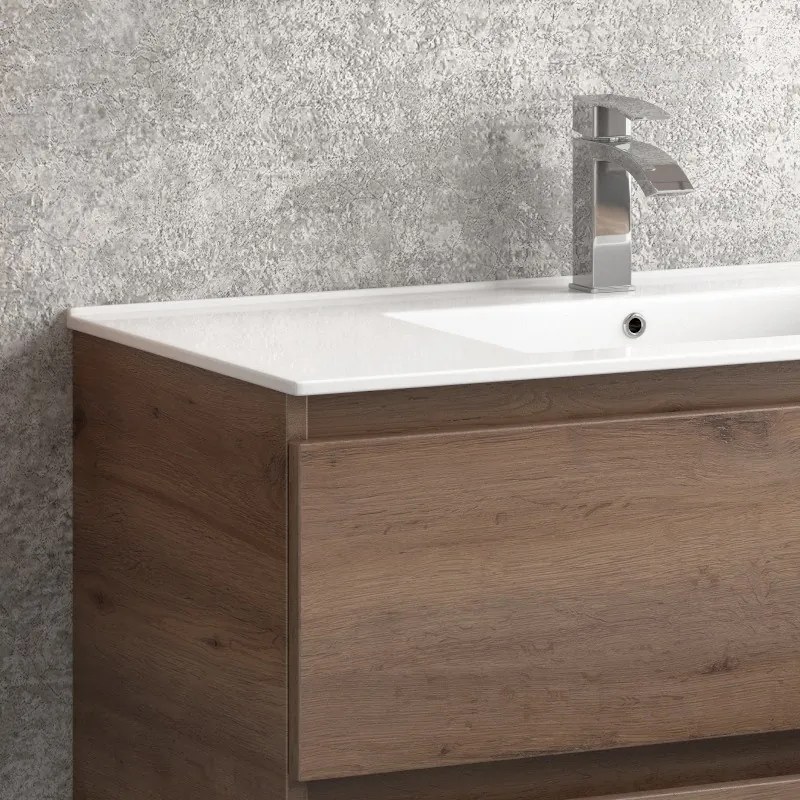 Mobile bagno 100cm con lavabo a incasso installazione sospesa TOD-100LA - KAMALU