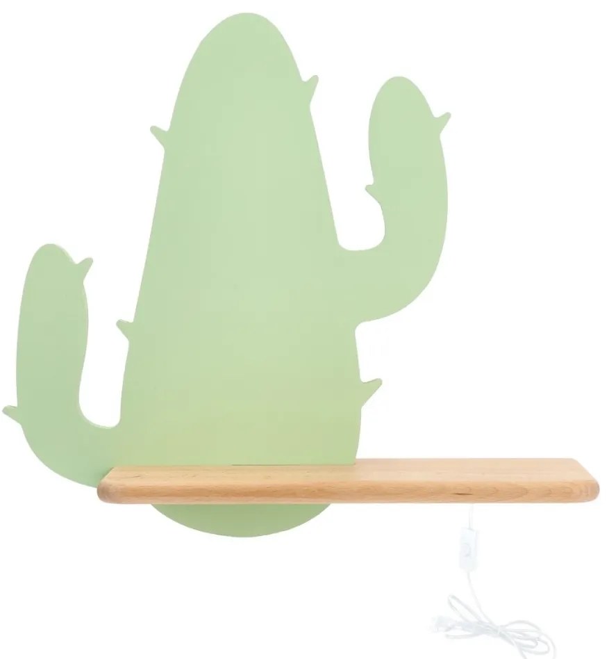 Applique LED per bambini con mensola CACTUS LED/4W/230V verde/legno
