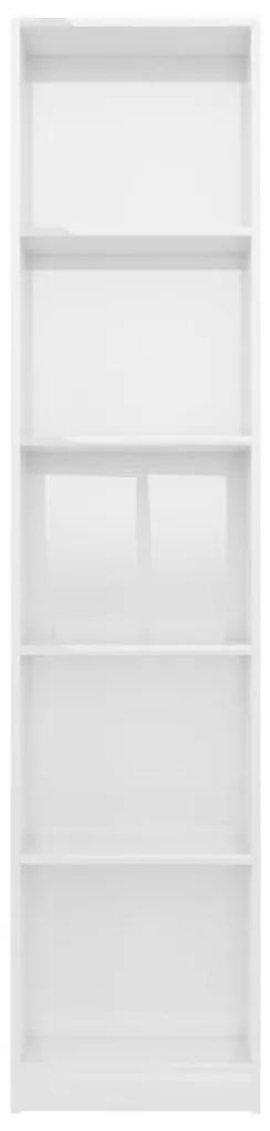 Libreria a 5 ripiani bianco lucido 40x24x175 cm in truciolato