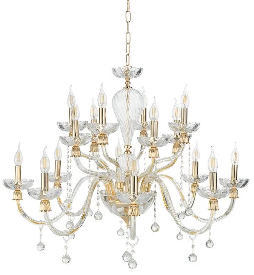 Lampada a sospensione D96 cm ROXANNE in vetro soffiato lavorato a mano 16 LUCI