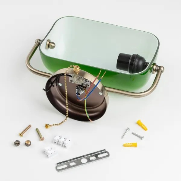 Brilagi - Applique da parete BANK OFFICE 1xE27/60W/230V ottone/verde