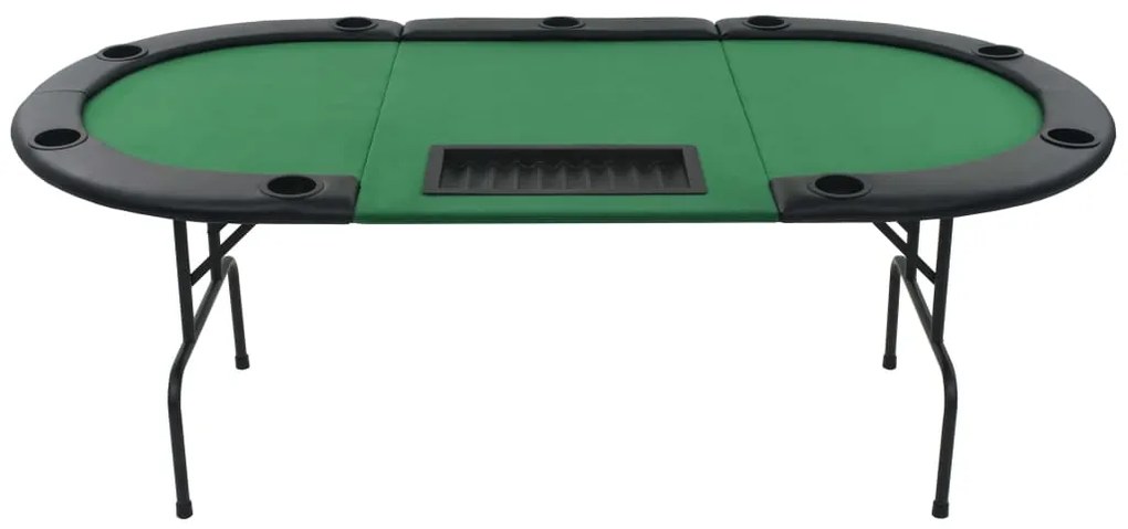 Tavolo da poker piegabile in 3 per 9 giocatori ottagonale verde
