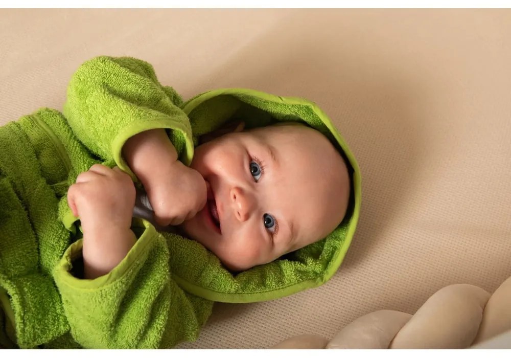 Accappatoio per neonato in cotone bianco taglia 0-12 mesi - Tiseco Home Studio