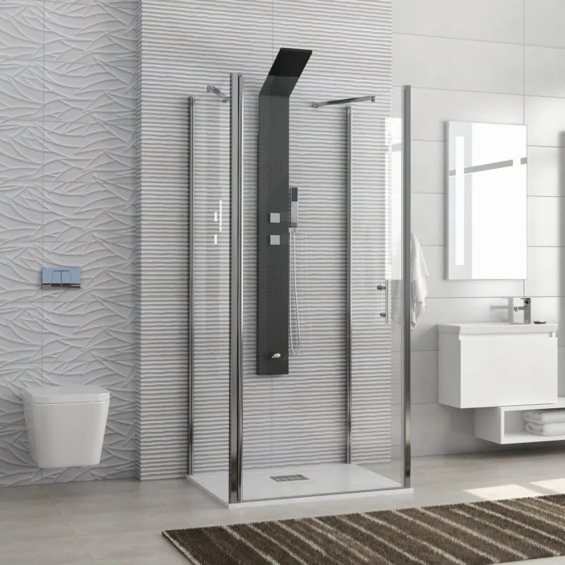 Box doccia tre lati 70x80x70 apertura battente K2800AS2 - KAMALU