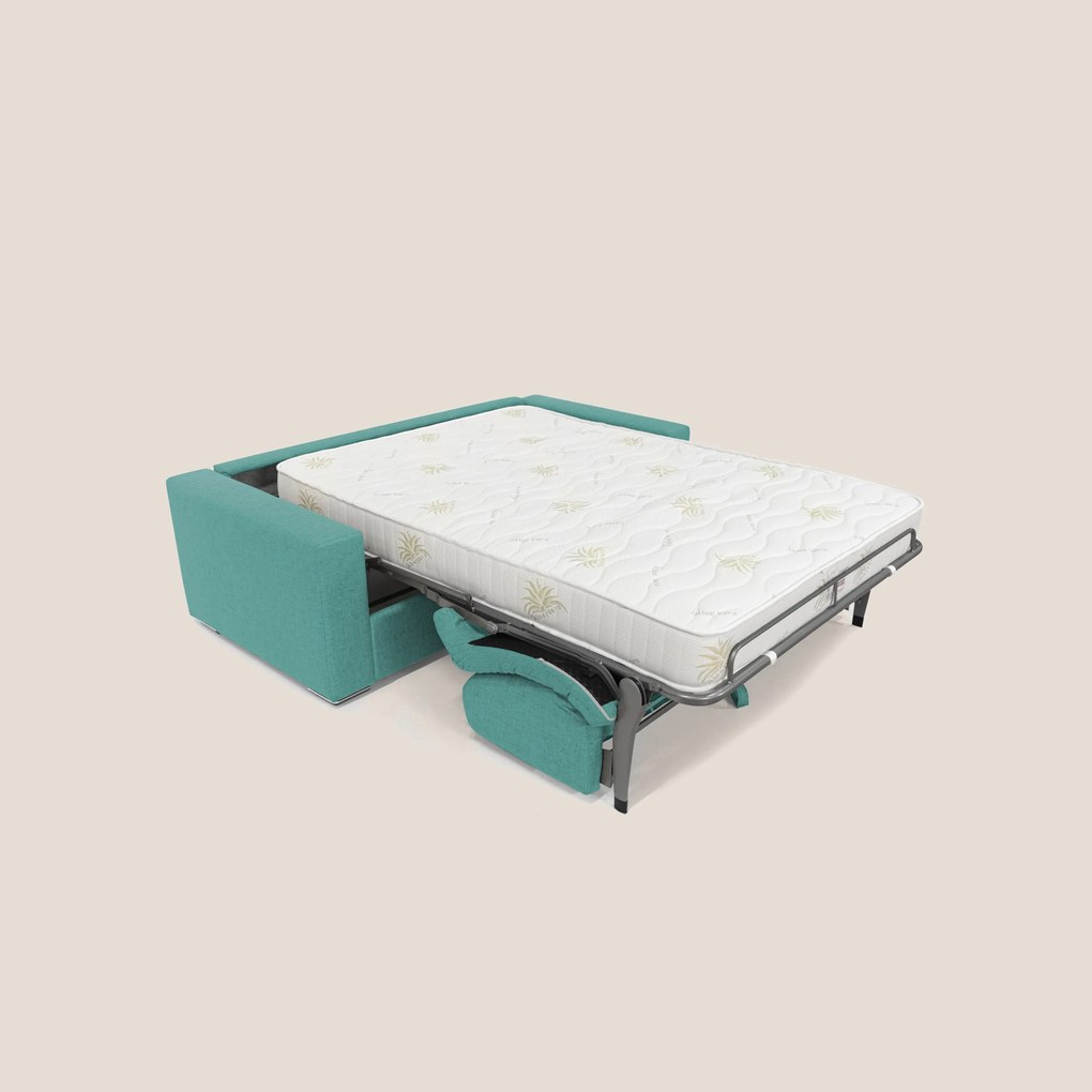 Nixon Divano letto matrimoniale con materasso 20 cm in tessuto impermeabile T03 verde acqua