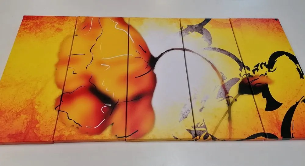 Quadri 5 pezzi – Fiore etnico