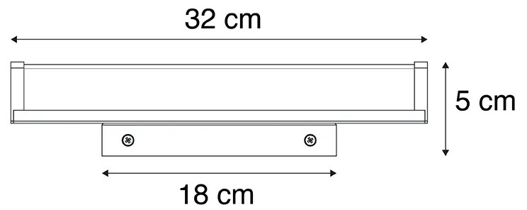 Applique da parete nera 32 cm IP44 - Cascada