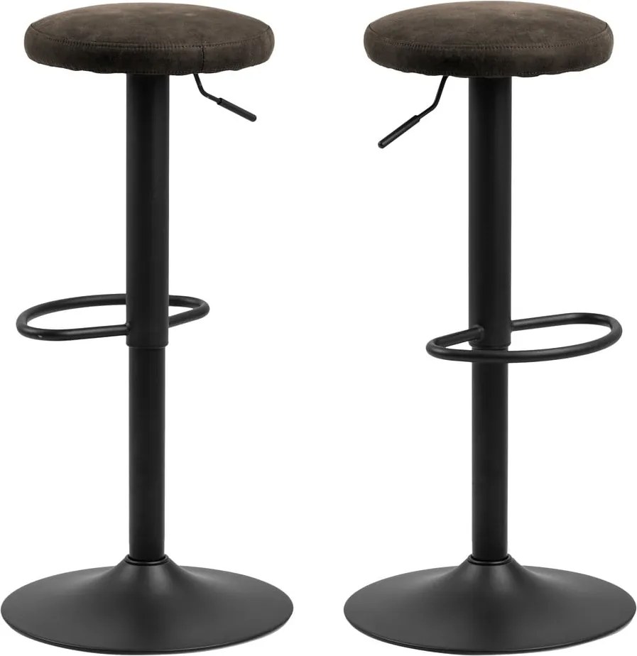 Sedia da bar grigia in imbottito con altezza regolabile (altezza della seduta 62 cm) Finch – Actona