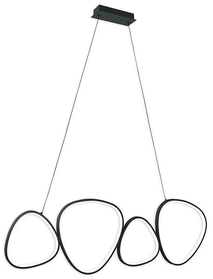 Lampadario LED a cavo PETRA LED/48W/230V 4000K nero