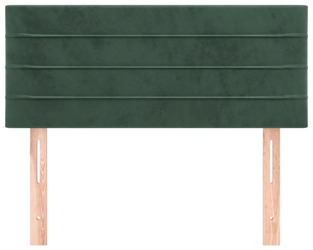 Testiera verde scuro 100x5x78/88 cm in velluto