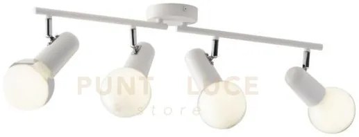 Spot punto bianco 4 luci attacco e27 68x10x14cm in metallo