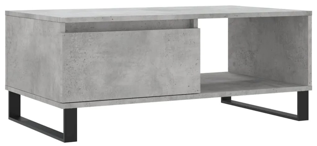 Tavolino salotto grigio cemento 90x50x36,5 cm legno multistrato