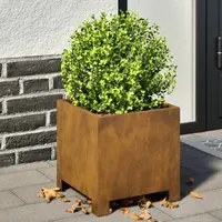 Fioriere da Giardino 2 pz 30x30x30 in Acciaio Corten 851198